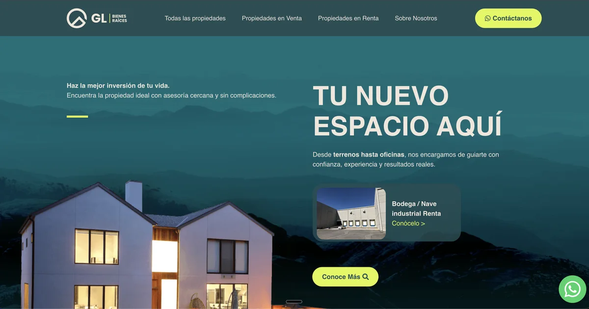 Sitio de GL Bienes Raíces